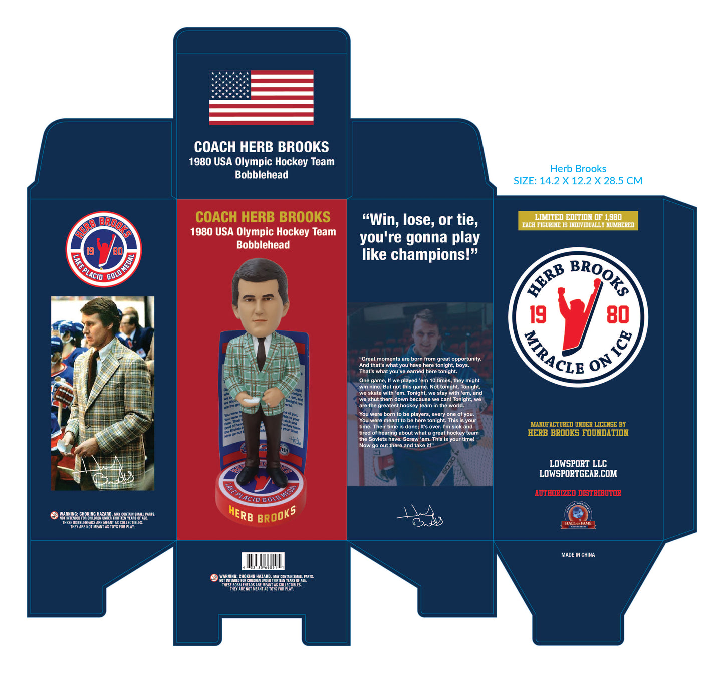 Herb Brooks Miracle on Ice 8” Bobblehead - In stock!