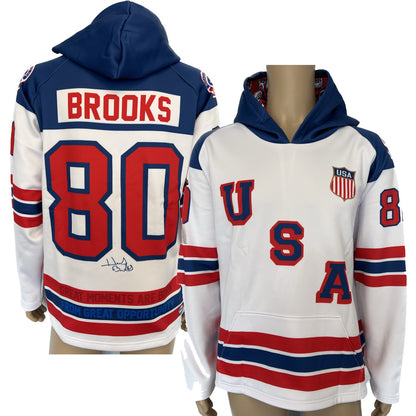 Herb Brooks 1960-1980 Great Moments Hoodie- White