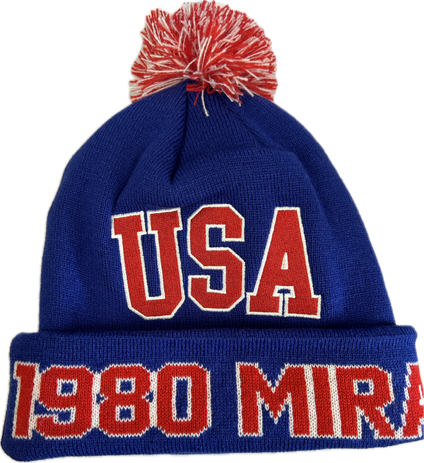 USA Hockey Miracle on Ice Pom Pom Knit Hat - Lake Placid