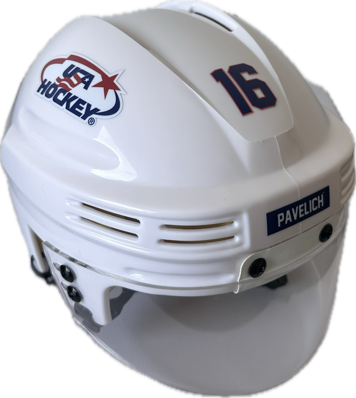 USA Hockey Miracle on Ice 1980 Mark Pavelich Mini Helmet - White