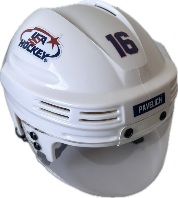 USA Hockey Miracle on Ice 1980 Mark Pavelich Mini Helmet - White