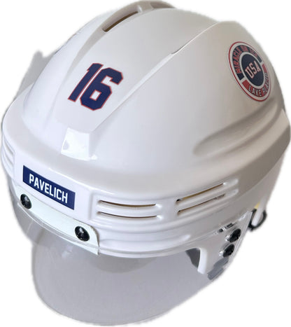 USA Hockey Miracle on Ice 1980 Mark Pavelich Mini Helmet - White