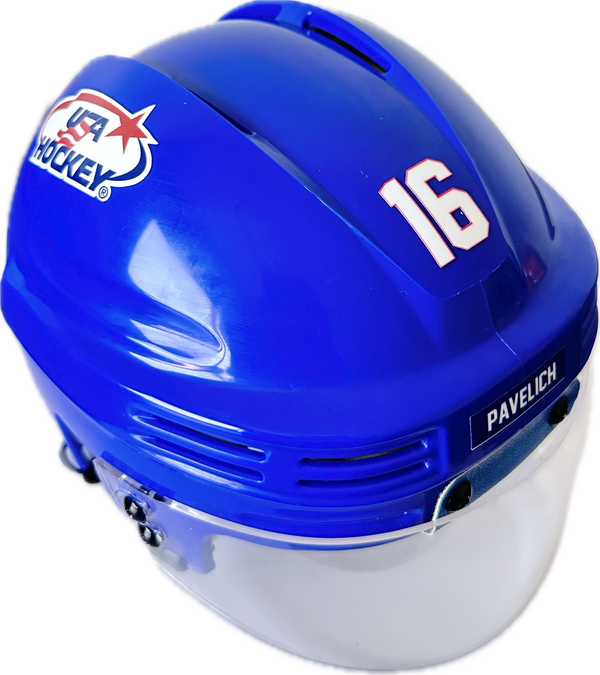 USA Hockey Miracle on Ice 1980 Mark Pavelich Mini Helmet - Royal