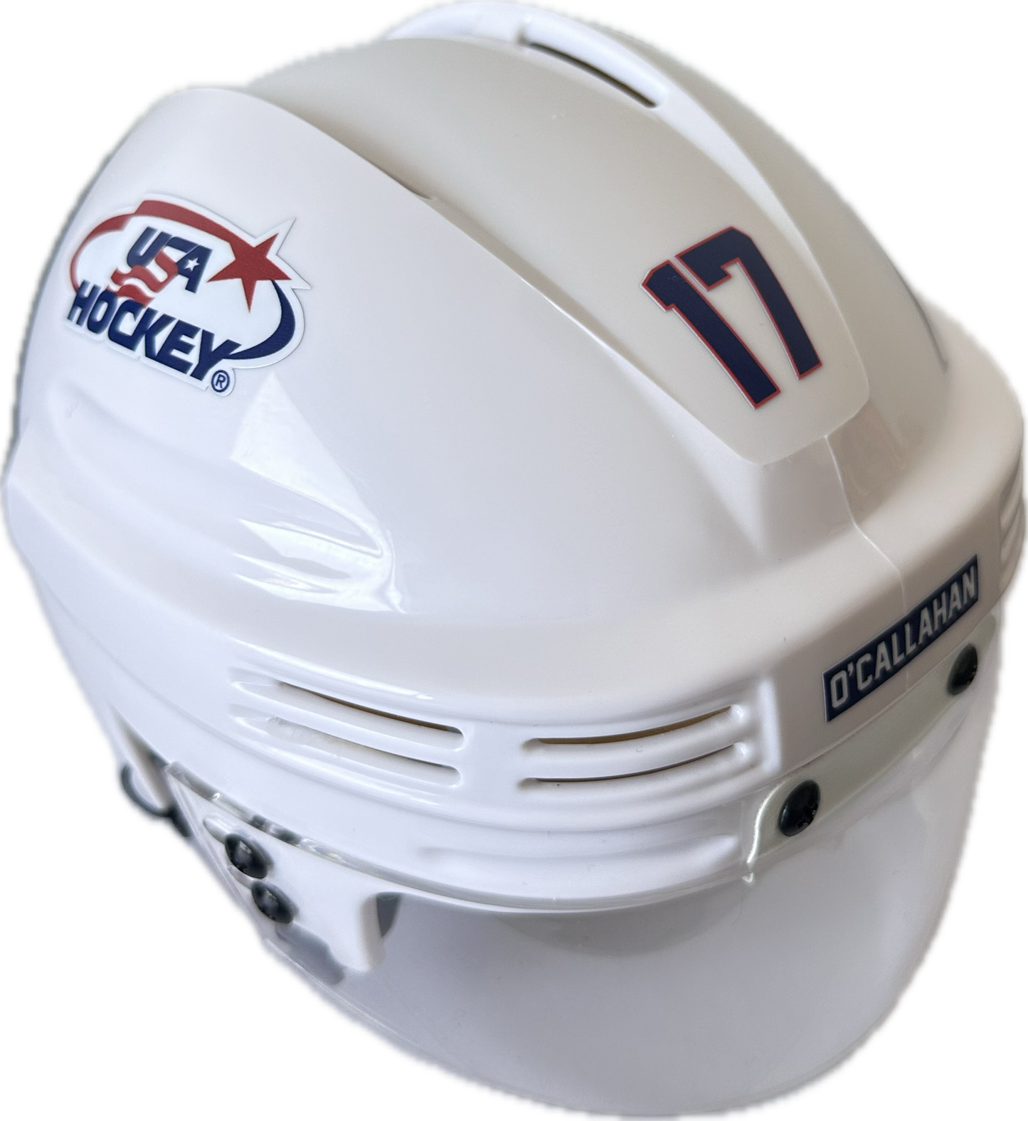 USA Hockey Miracle on Ice 1980 Jack O'Callahan Mini Hockey Helmet- White