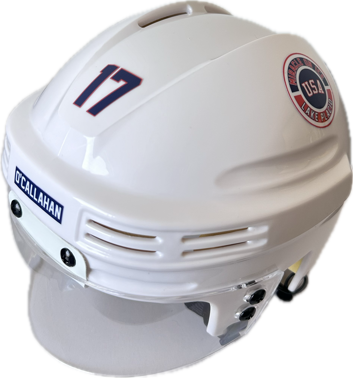 USA Hockey Miracle on Ice 1980 Jack O'Callahan Mini Hockey Helmet- White