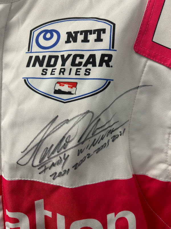 Helio Castroneves Replica Driver Suit Indy 500 2021 Hand Signed by Helio