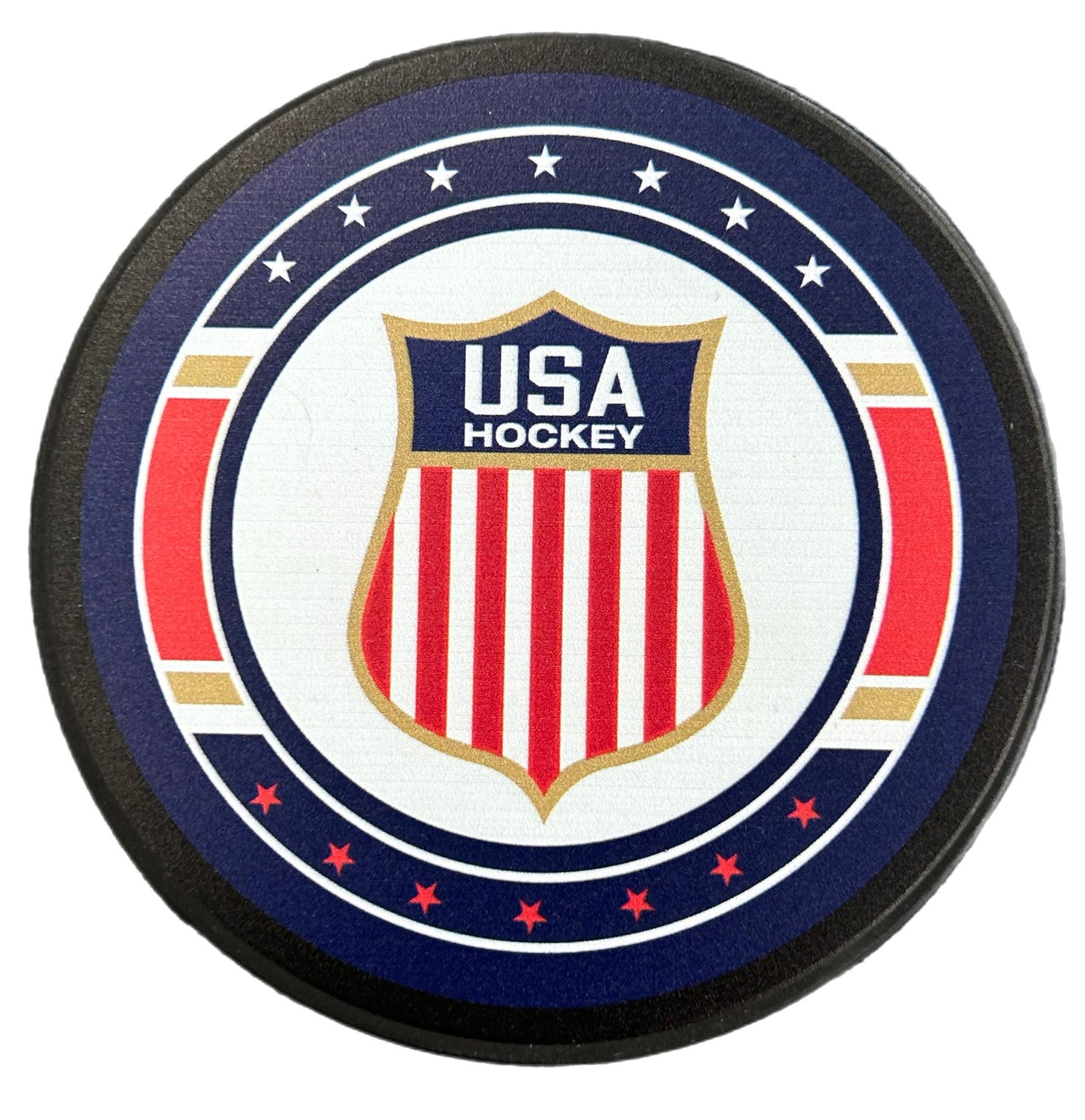 USA Hockey Shield Puck Navy