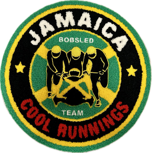 Cool Runnings Movie Jamaica Bobsled Official Round Logo Chenille Heat Seal  Patch 9"