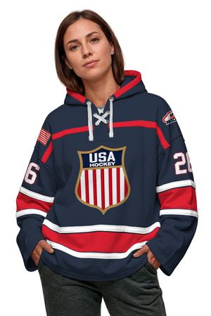 Kendall Coyne USA Hockey Embroidered Navy Lace Cotton Hoodie