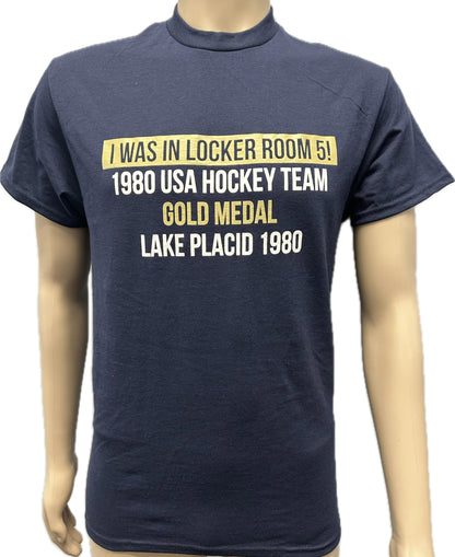 Herb Brooks Locker Room 5 Lake Placid  Tee -  Navy