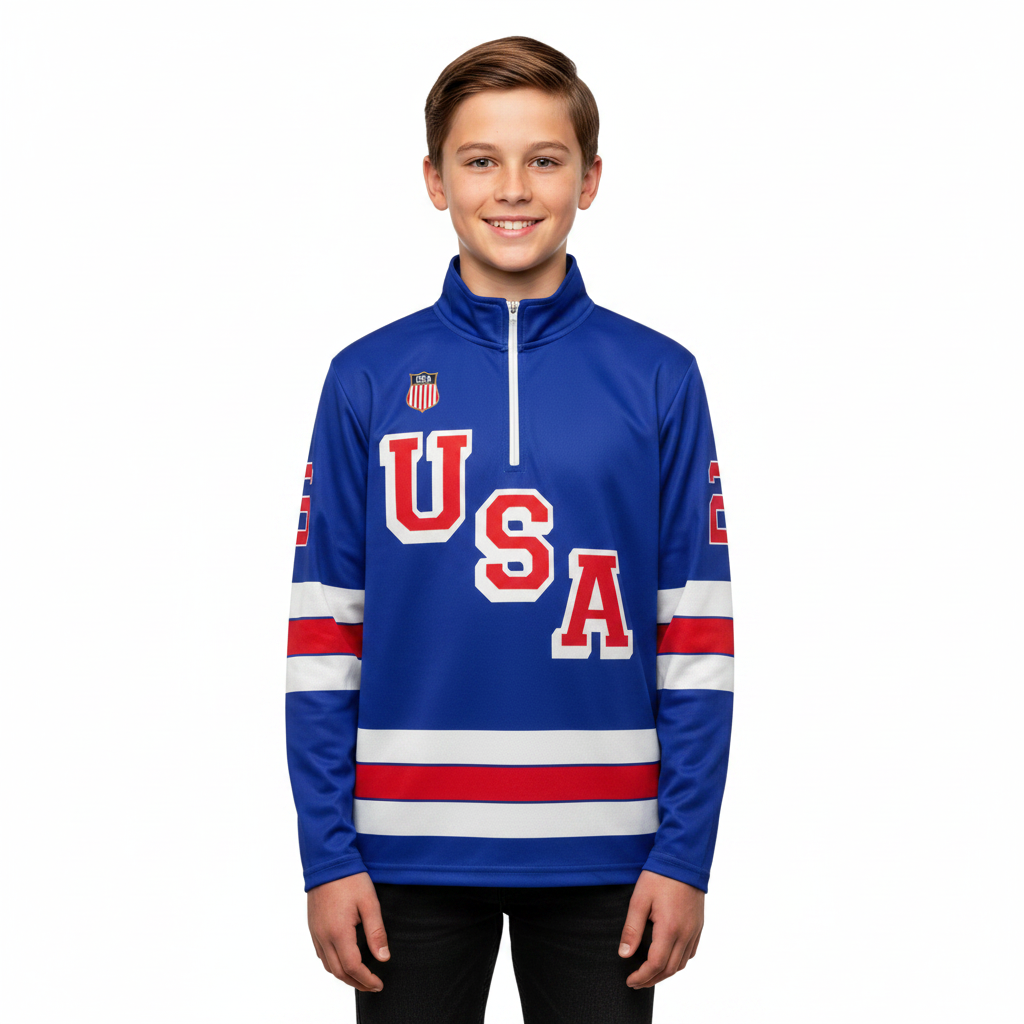 USA Hockey 2026 Replica Lightweight Blue 1/4 Zip Pullover