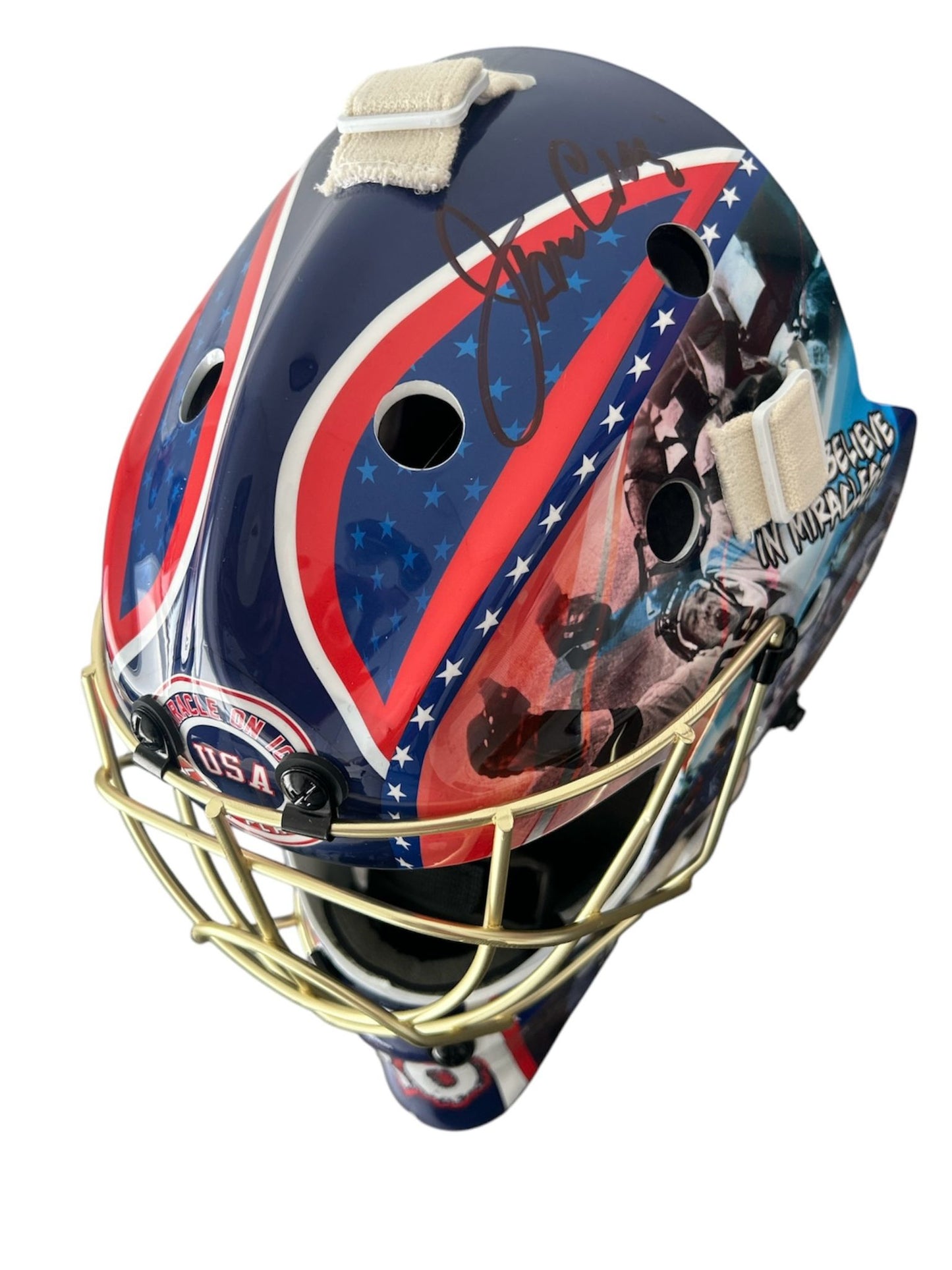 Jim Craig Signed Miracle on Ice Goalie Mask Gold Cage