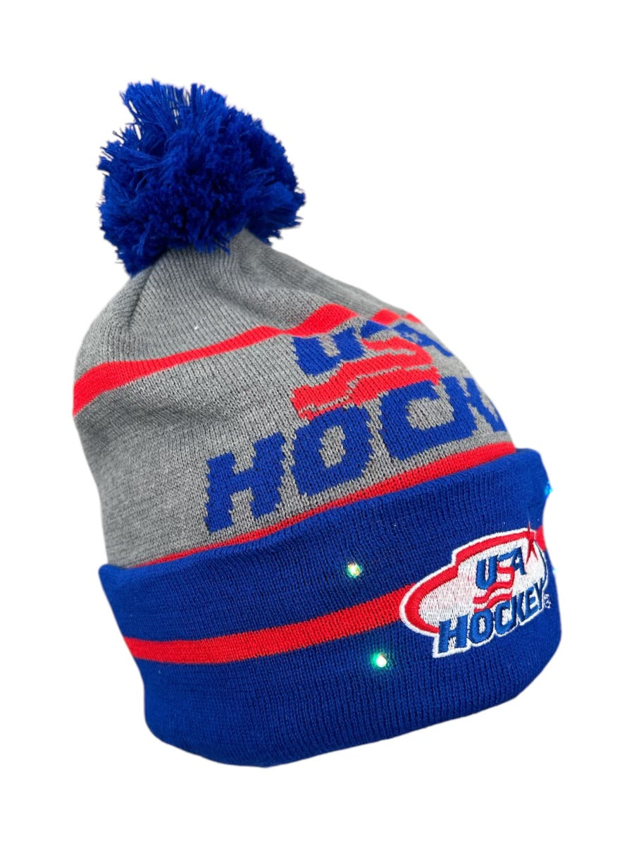 USA Hockey Big Logo Light Up Knit Beanie