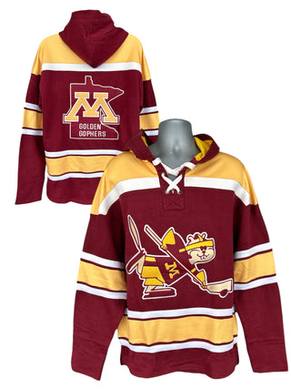 University of Minnesota Golden Gophers Official Hockey Lace Hoody with Embroidered Logos