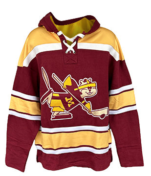 University of Minnesota Golden Gophers Official Hockey Lace Hoody with Embroidered Logos