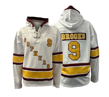 University of Minnesota Golden Gophers Official Herb Brooks Player Hockey embroidered Lace Hoodie