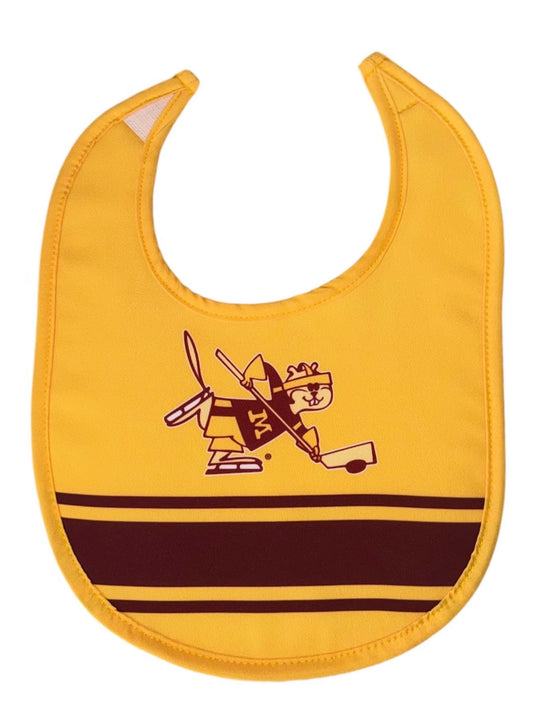 University of Minnesota Golden Gophers Official Hockey Infant Bib Side Goldy