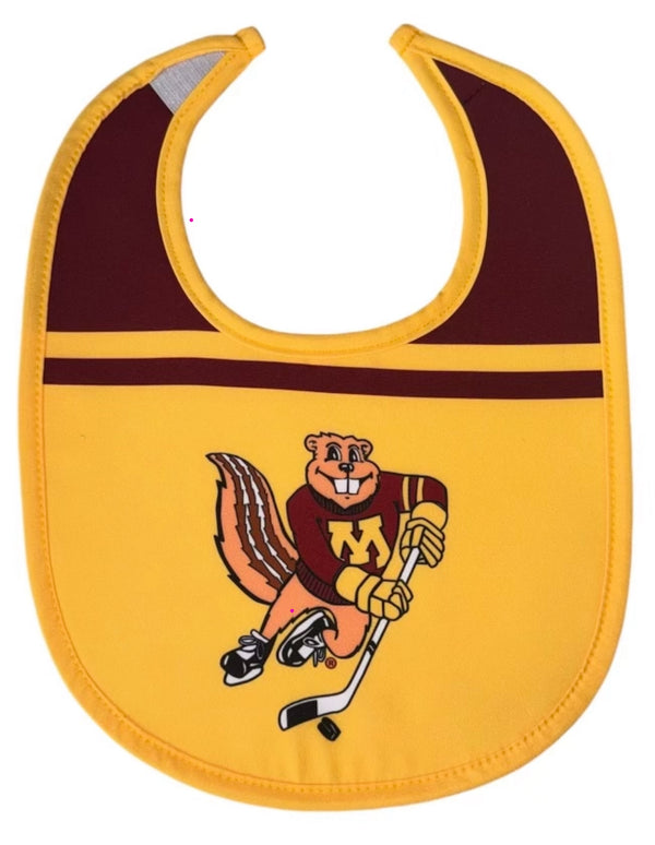 University of Minnesota Golden Gophers Official Hockey Infant Bib Front Goldy