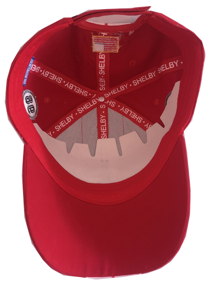 Shelby Cobra Official Red Hat- White stripes