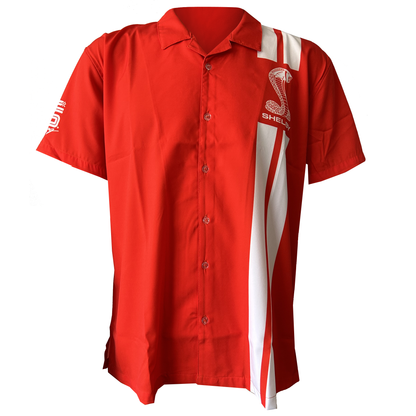 Shelby Cobra Stripe Camp Shirt - Red