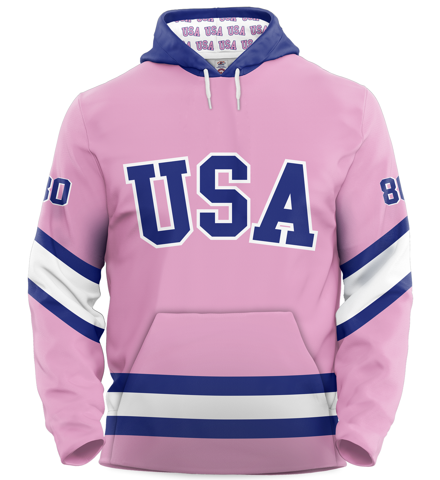 USA Hockey Miracle on Ice 1980 Authentic Hoodie Limited Edition Adult Pink