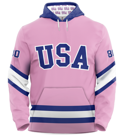 USA Hockey Miracle on Ice 1980 Authentic Hoodie Limited Edition Adult Pink