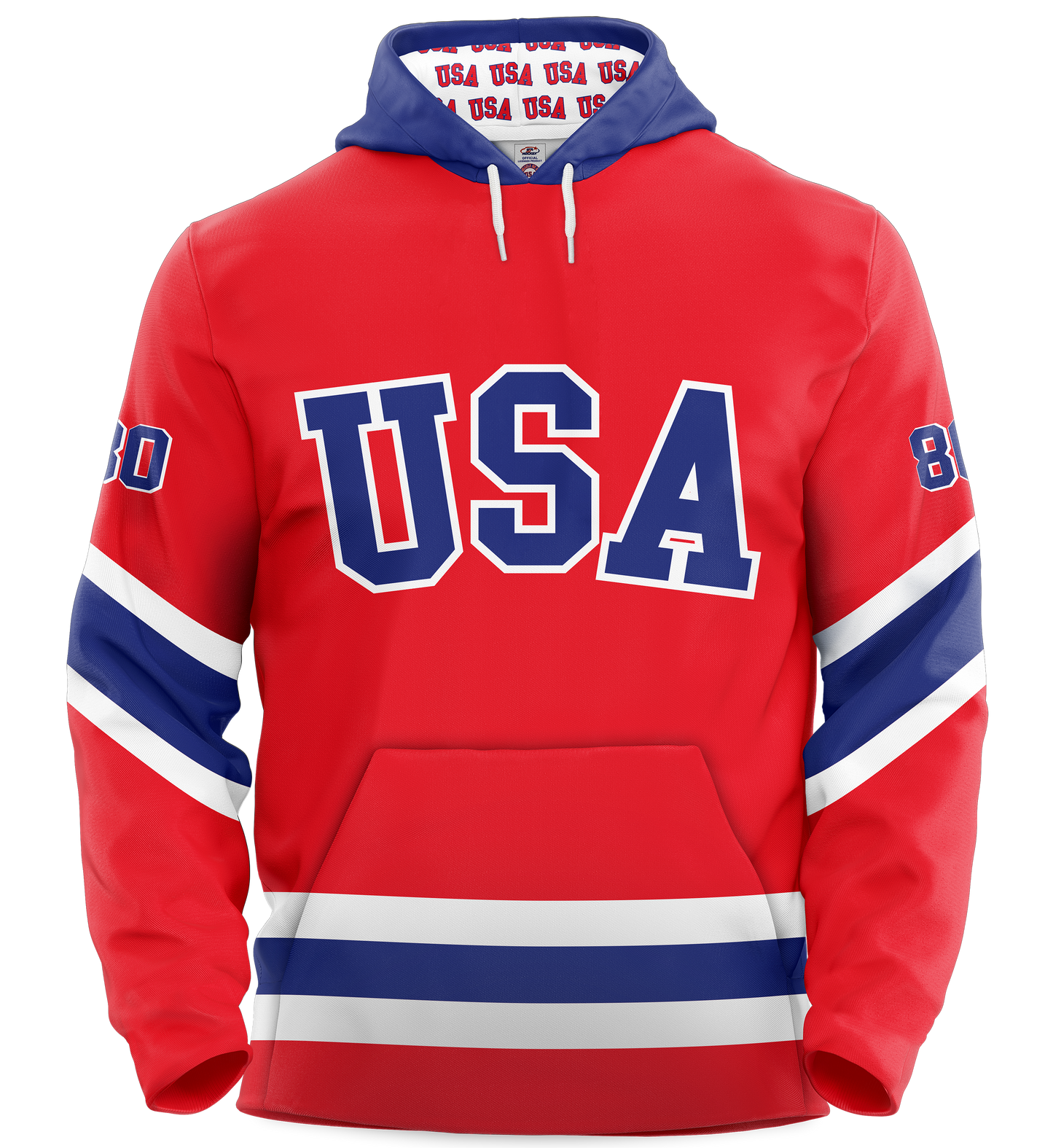 USA Hockey Miracle on Ice 1980 Authentic Hoodie Limited Edition Adult Red