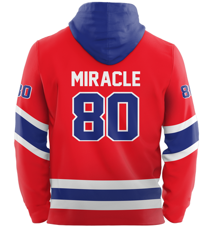 USA Hockey Miracle on Ice 1980 Authentic Hoodie Limited Edition Adult Red