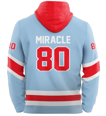 USA Hockey Miracle on Ice 1980 Authentic Hoodie Limited Edition Adult Light Blue