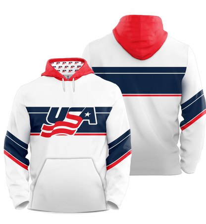 USA Hockey Miracle on Ice 1980 Authentic Hoodie Limited Edition Adult White