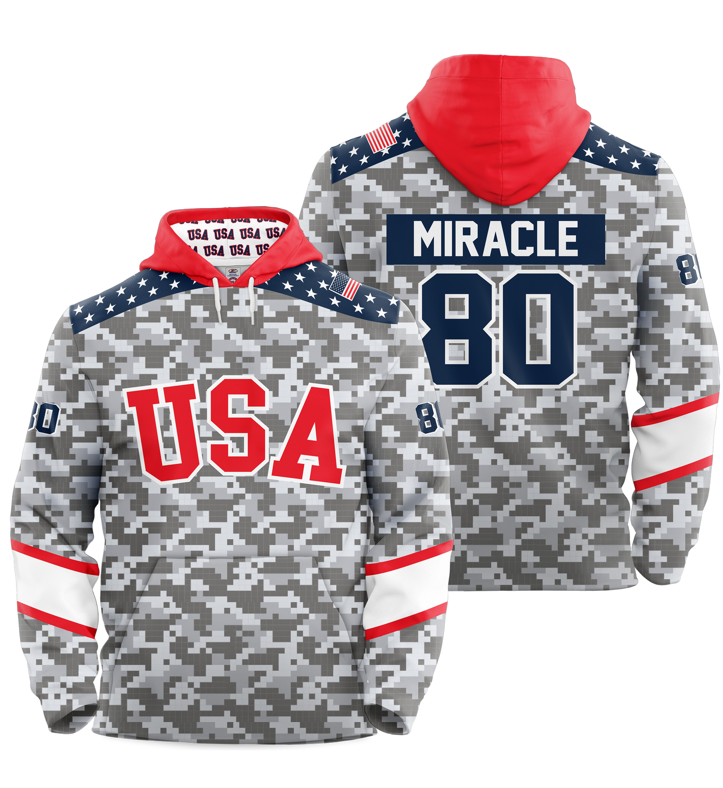 USA Hockey Miracle on Ice 1980 Authentic Hoodie Limited Edition Adult Camo