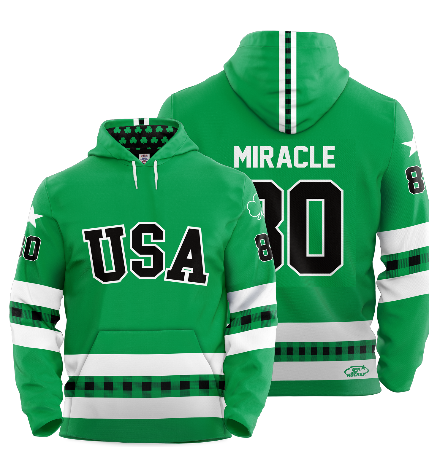 St. Patrick's Day USA Hockey Miracle on Ice Licensed Performance Hoodie L.E. Adult - Ships by March 5th