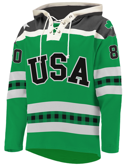 St. Patrick's Day  USA Hockey Miracle on Ice Licensed Lace Hoodie L.E. Adult- Ships by March 5th