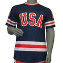 USA Hockey Adult Miracle on Ice 1980 Team Jersey Authentic Top - Blue 2XL- Navy