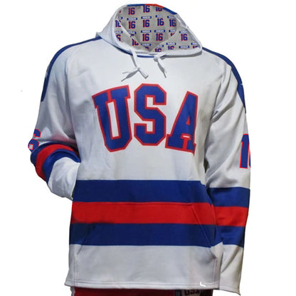 Mark Pavelich USA Hockey Miracle on Ice 1980 Official  White Hoodie