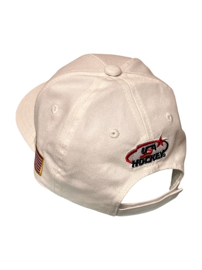 USA Hockey Shield Official Licensed Vintage White Cap