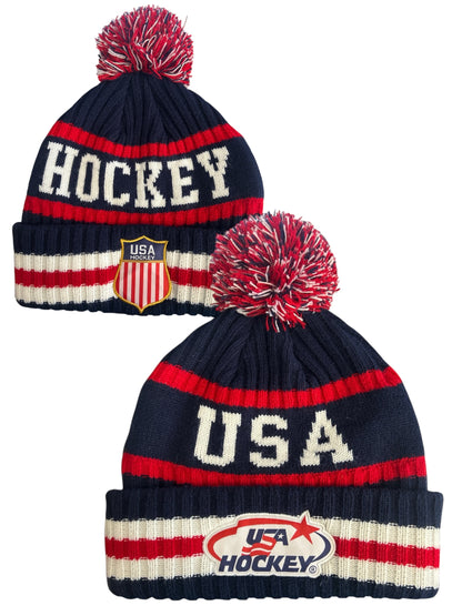 USA Hockey Shield  Official Licensed Navy Knit Hat