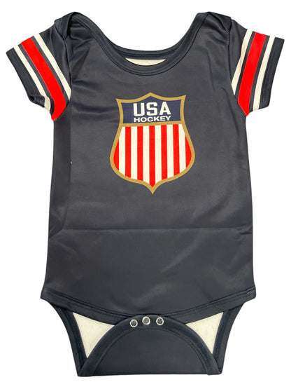 USA Hockey Logo Official Navy Baby Onecie