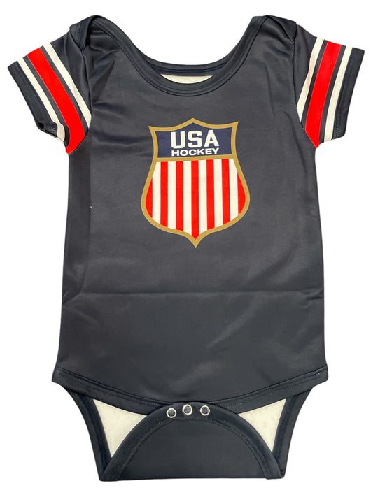 USA Hockey Logo Official Navy Baby Onecie