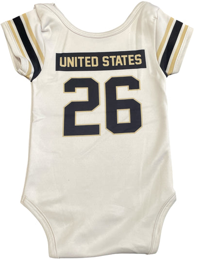 USA Hockey Shield Logo Official Vintage White Baby Onecie