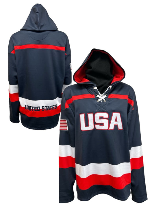 United States Hockey Embroidered Lace Hoodie