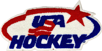 USA Hockey  Logo Chenille Heat Seal Patch 11"X5"