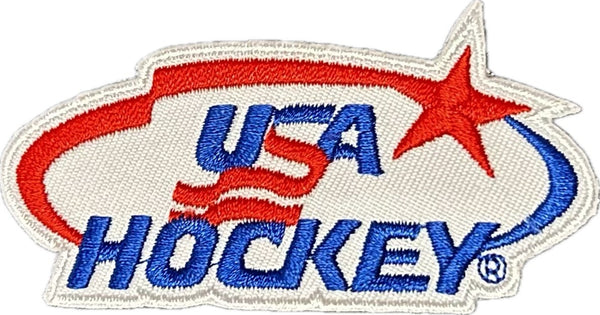 USA Hockey  Logo Embroidery Heat Seal Patch 3X1.6