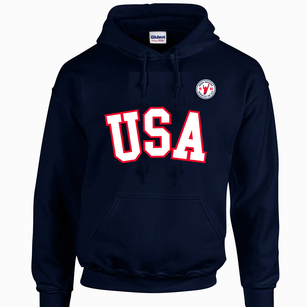 Herb Brooks USA "Name on the Front" Hoodie - NEW