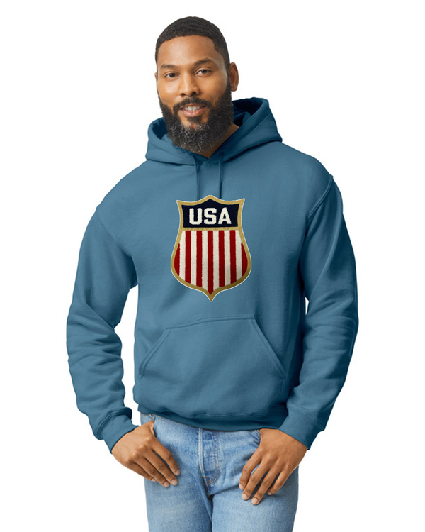 Official USA hockey Sheild Chenille Logo hoodie