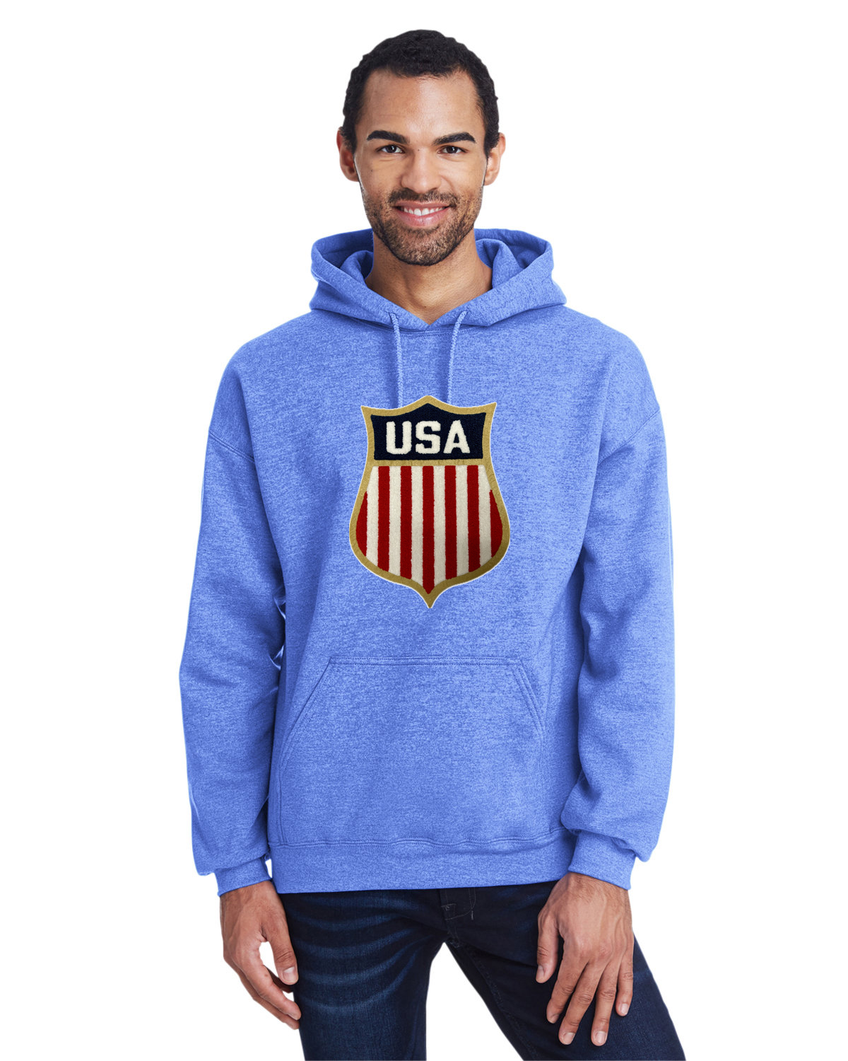 Official USA hockey Sheild Chenille Logo hoodie