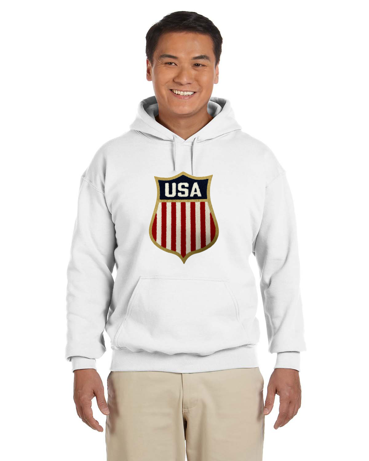 Official USA hockey Sheild Chenille Logo hoodie