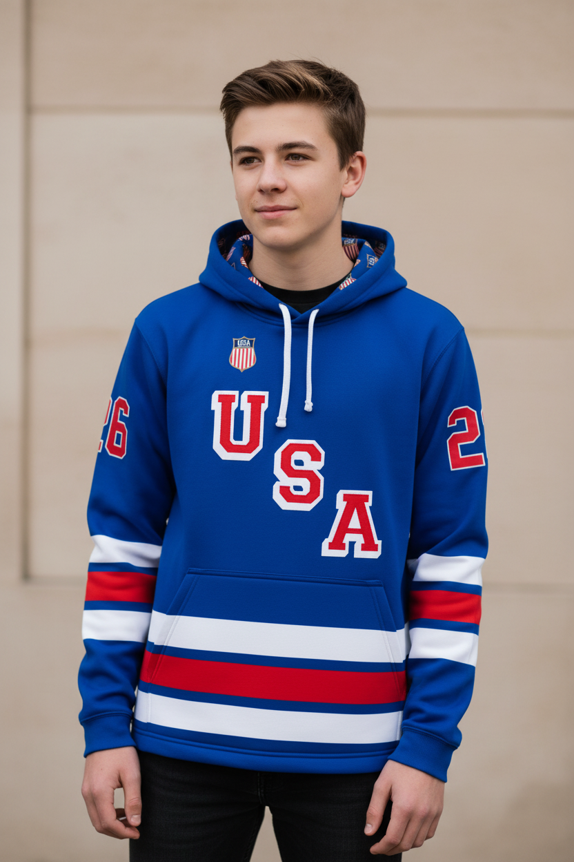 USA Hockey 2026 Replica Jersey Blue Hoodie