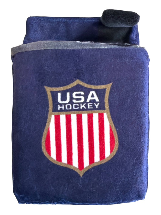 Blue plush USA Hockey logo headcover