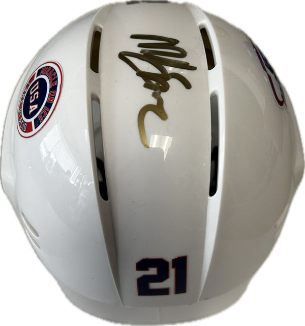 Mike Eruzione  Miracle on Ice White Mini Hockey Helmet Hand Signed